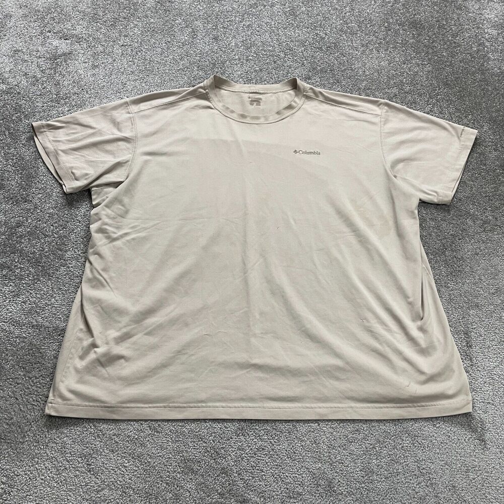Columbia Omni Dry T-Shirt Mens 3XL Nude Beige Crew Neck Short Sleeve Casual Tee